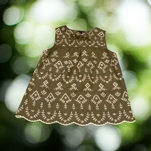 Olive Green Embroidered Top